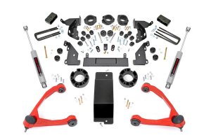 GMC Sierra 1500 Suspension Lift Kit - Rough Country - 4.75 Inch Lift | Combo Kit | N3 Shocks | MOOG Ball-Joints - Red - '14-'15